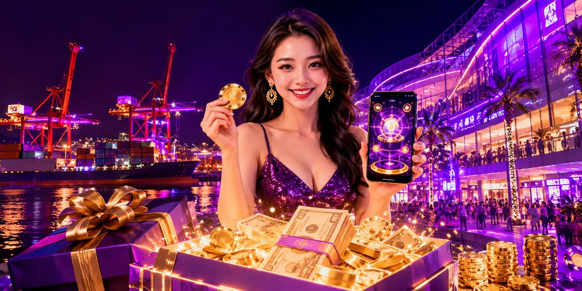 Giao diện casino di động sáng đèn neon tại Hải Phòng về đêm
